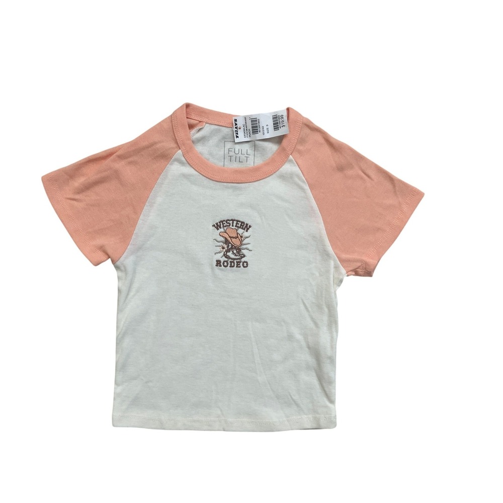 Full Tilt Coastal Cowgirl Western Rodeo Graphic Tee Women Size S Raglan Y2K Boho
